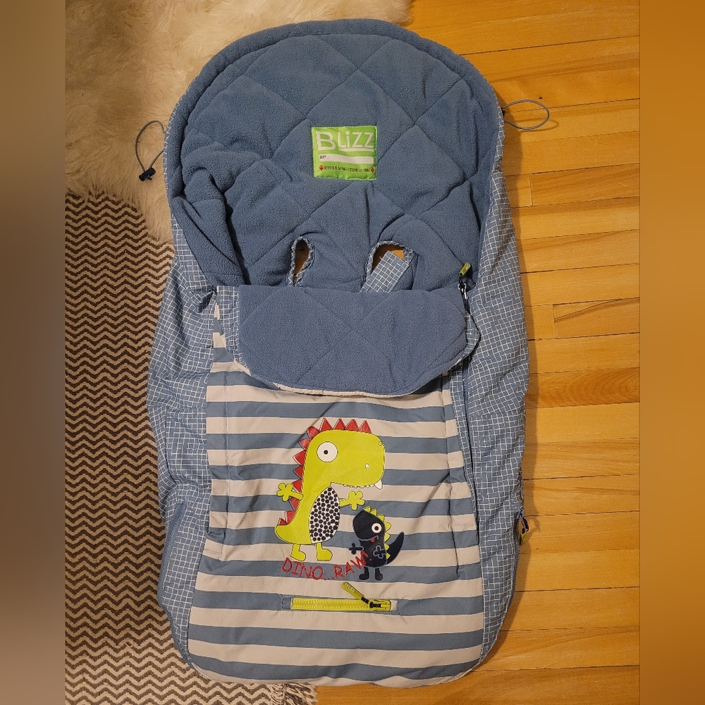 Blizz Blue Dinosaur Stroller Cover